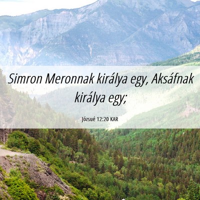 Picture 06 - Józsué 12:20 KAR - Simron Meronnak királya egy, Aksáfnak királya - Bible Verse Picture