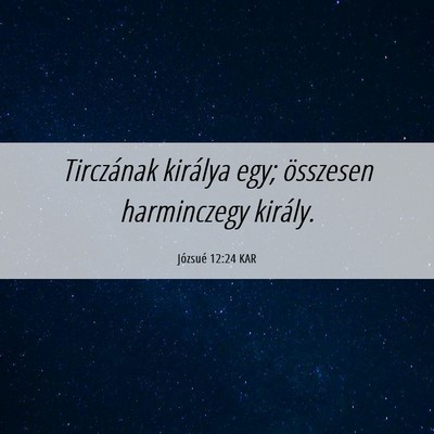 Picture 06 - Józsué 12:24 KAR - Tirczának királya egy; összesen harminczegy - Bible Verse Picture