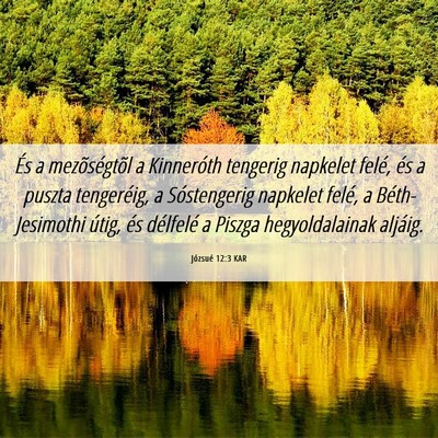 Picture 06 - Józsué 12:3 KAR - És a mezõségtõl a Kinneróth tengerig - Bible Verse Picture