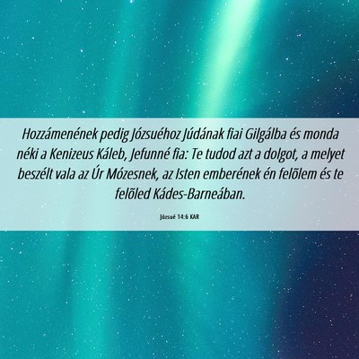 Picture 06 - Józsué 14:6 KAR - Hozzámenének pedig Józsuéhoz Júdának fiai - Bible Verse Picture