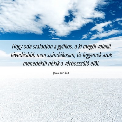 Picture 06 - Józsué 20:3 KAR - Hogy oda szaladjon a gyilkos, a ki megöl valakit - Bible Verse Picture