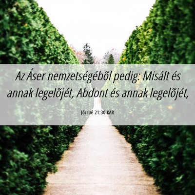 Picture 06 - Józsué 21:30 KAR - Az Áser nemzetségébõl pedig: Misált és - Bible Verse Picture