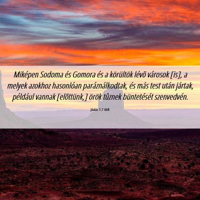 Picture 06 - Júdás 1:7 KAR - Miképen Sodoma és Gomora és a körültök - Bible Verse Picture