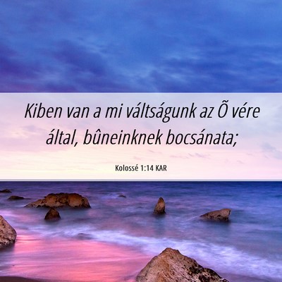 Picture 06 - Kolossé 1:14 KAR - Kiben van a mi váltságunk az Õ vére által, - Bible Verse Picture