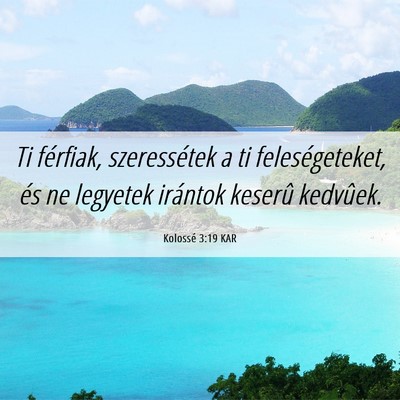 Picture 06 - Kolossé 3:19 KAR - Ti férfiak, szeressétek a ti feleségeteket, - Bible Verse Picture