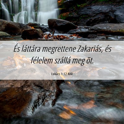 Picture 06 - Lukács 1:12 KAR - És láttára megrettene Zakariás, és félelem - Bible Verse Picture