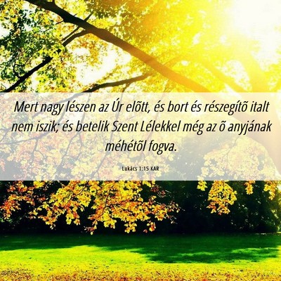 Picture 06 - Lukács 1:15 KAR - Mert nagy lészen az Úr elõtt, és bort és - Bible Verse Picture