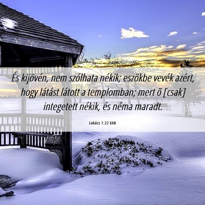 Picture 06 - Lukács 1:22 KAR - És kijövén, nem szólhata nékik; eszökbe - Bible Verse Picture
