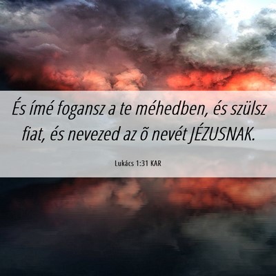 Picture 06 - Lukács 1:31 KAR - És ímé fogansz a te méhedben, és szülsz - Bible Verse Picture
