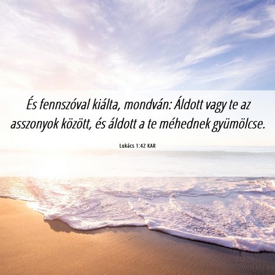 Picture 06 - Lukács 1:42 KAR - És fennszóval kiálta, mondván: Áldott vagy - Bible Verse Picture