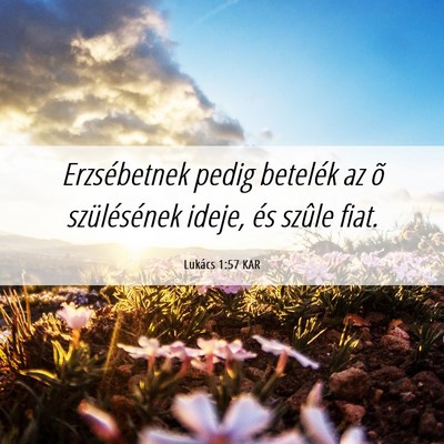 Picture 06 - Lukács 1:57 KAR - Erzsébetnek pedig betelék az õ szülésének - Bible Verse Picture