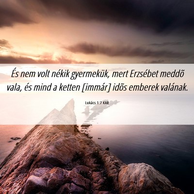 Picture 06 - Lukács 1:7 KAR - És nem volt nékik gyermekük, mert Erzsébet - Bible Verse Picture