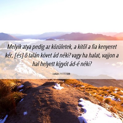 Picture 06 - Lukács 11:11 KAR - Melyik atya pedig az közületek, a kitõl a fia - Bible Verse Picture