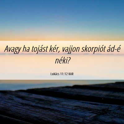 Picture 06 - Lukács 11:12 KAR - Avagy ha tojást kér, vajjon skorpiót ád-é - Bible Verse Picture