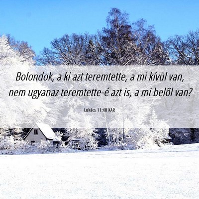 Picture 06 - Lukács 11:40 KAR - Bolondok, a ki azt teremtette, a mi kívül van, - Bible Verse Picture