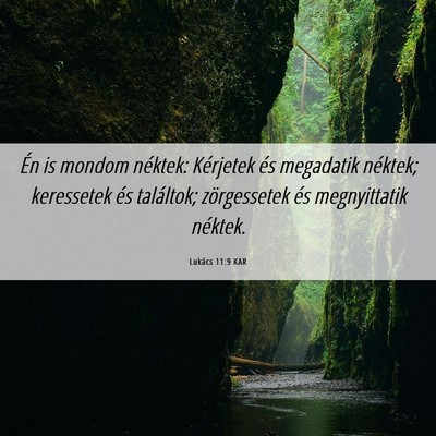 Picture 06 - Lukács 11:9 KAR - Én is mondom néktek: Kérjetek és megadatik - Bible Verse Picture