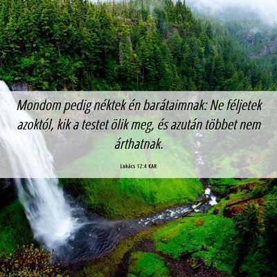 Picture 06 - Lukács 12:4 KAR - Mondom pedig néktek én barátaimnak: Ne - Bible Verse Picture
