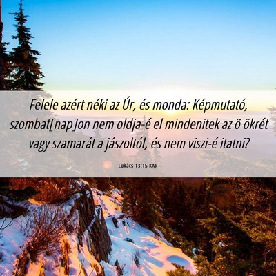 Picture 06 - Lukács 13:15 KAR - Felele azért néki az Úr, és monda: - Bible Verse Picture