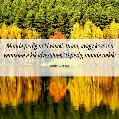 Picture 06 - Lukács 13:23 KAR - Monda pedig néki valaki: Uram, avagy kevesen - Bible Verse Picture