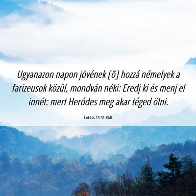 Picture 06 - Lukács 13:31 KAR - Ugyanazon napon jövének [õ] hozzá némelyek a - Bible Verse Picture