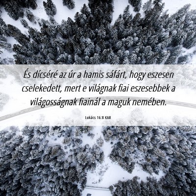 Picture 06 - Lukács 16:8 KAR - És dícséré az úr a hamis sáfárt, hogy - Bible Verse Picture