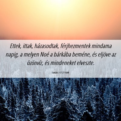 Picture 06 - Lukács 17:27 KAR - Ettek, ittak, házasodtak, férjhezmentek mindama - Bible Verse Picture