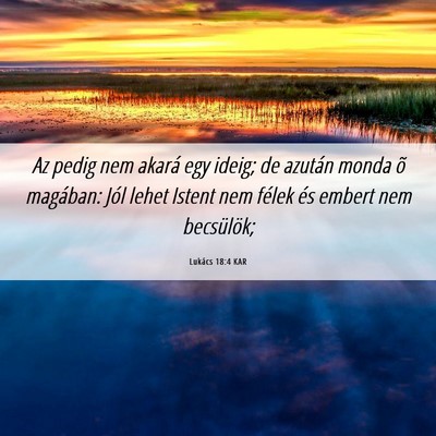 Picture 06 - Lukács 18:4 KAR - Az pedig nem akará egy ideig; de azután monda - Bible Verse Picture