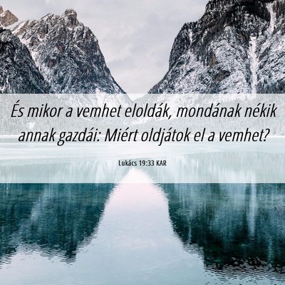 Picture 06 - Lukács 19:33 KAR - És mikor a vemhet eloldák, mondának nékik - Bible Verse Picture