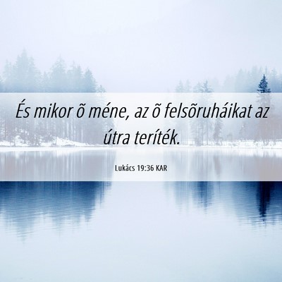 Picture 06 - Lukács 19:36 KAR - És mikor õ méne, az õ felsõruháikat az - Bible Verse Picture