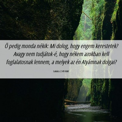 Picture 06 - Lukács 2:49 KAR - Õ pedig monda nékik: Mi dolog, hogy engem - Bible Verse Picture