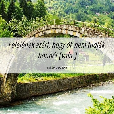 Picture 06 - Lukács 20:7 KAR - Felelének azért, hogy õk nem tudják, honnét - Bible Verse Picture