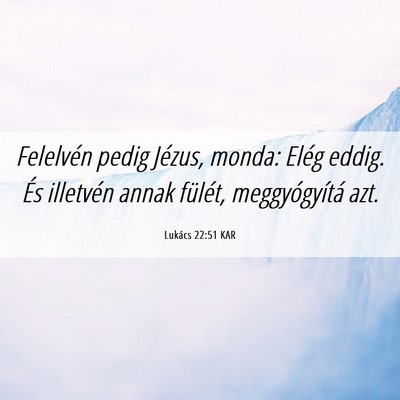 Picture 06 - Lukács 22:51 KAR - Felelvén pedig Jézus, monda: Elég eddig. És - Bible Verse Picture