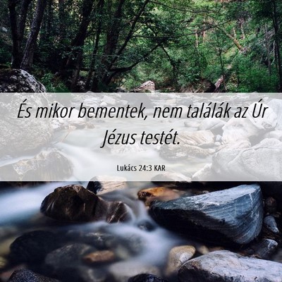 Picture 06 - Lukács 24:3 KAR - És mikor bementek, nem találák az Úr Jézus - Bible Verse Picture
