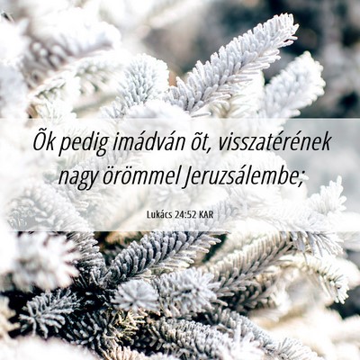 Picture 06 - Lukács 24:52 KAR - Õk pedig imádván õt, visszatérének nagy - Bible Verse Picture