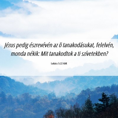 Picture 06 - Lukács 5:22 KAR - Jézus pedig észrevévén az õ tanakodásukat, - Bible Verse Picture