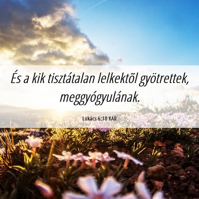 Picture 06 - Lukács 6:18 KAR - És a kik tisztátalan lelkektõl gyötrettek, - Bible Verse Picture