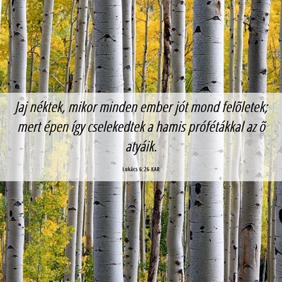 Picture 06 - Lukács 6:26 KAR - Jaj néktek, mikor minden ember jót mond - Bible Verse Picture