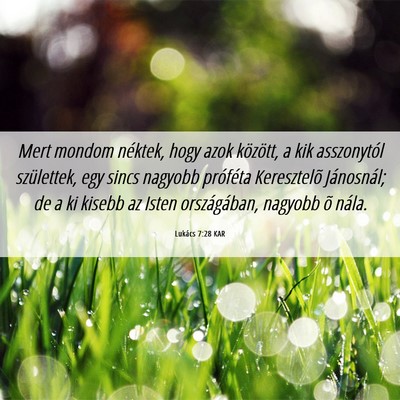 Picture 06 - Lukács 7:28 KAR - Mert mondom néktek, hogy azok között, a kik - Bible Verse Picture