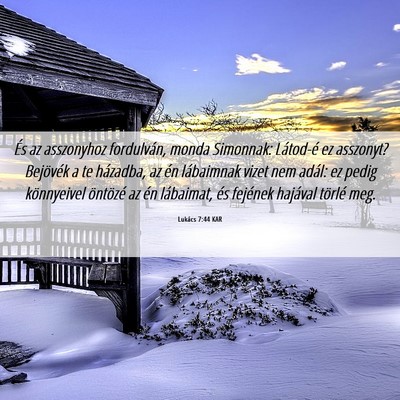 Picture 06 - Lukács 7:44 KAR - És az asszonyhoz fordulván, monda Simonnak: - Bible Verse Picture