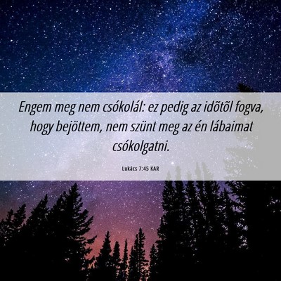 Picture 06 - Lukács 7:45 KAR - Engem meg nem csókolál: ez pedig az idõtõl - Bible Verse Picture