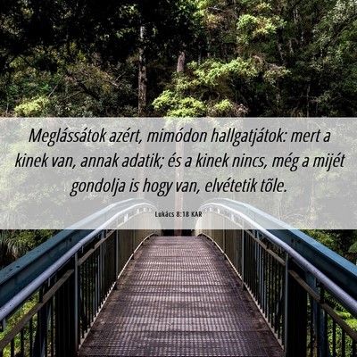 Picture 06 - Lukács 8:18 KAR - Meglássátok azért, mimódon hallgatjátok: - Bible Verse Picture