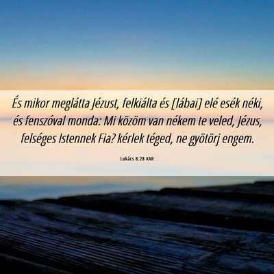 Picture 06 - Lukács 8:28 KAR - És mikor meglátta Jézust, felkiálta és - Bible Verse Picture