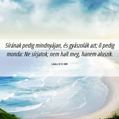 Picture 06 - Lukács 8:52 KAR - Sírának pedig mindnyájan, és gyászolák azt; - Bible Verse Picture