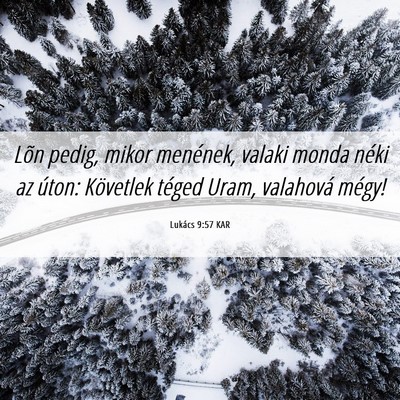 Picture 06 - Lukács 9:57 KAR - Lõn pedig, mikor menének, valaki monda néki az - Bible Verse Picture