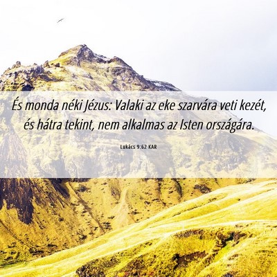 Picture 06 - Lukács 9:62 KAR - És monda néki Jézus: Valaki az eke szarvára - Bible Verse Picture