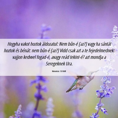 Picture 06 - Malakiás 1:8 KAR - Hogyha vakot hoztok áldozatul: Nem bûn-é [az?] - Bible Verse Picture