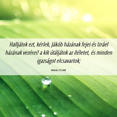 Picture 06 - Mikeás 3:9 KAR - Halljátok ezt, kérlek, Jákób házának fejei - Bible Verse Picture