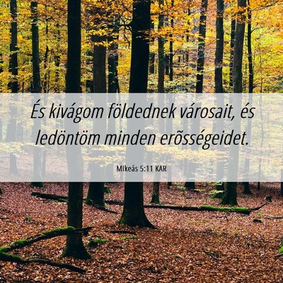 Picture 06 - Mikeás 5:11 KAR - És kivágom földednek városait, és ledöntöm - Bible Verse Picture
