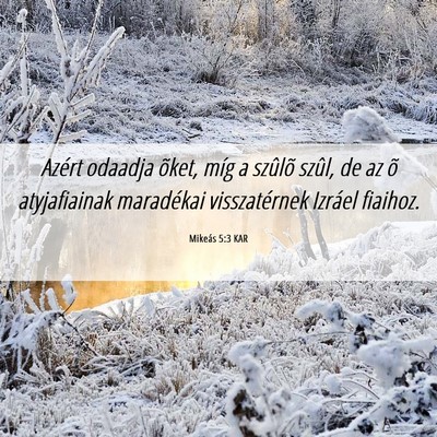 Picture 06 - Mikeás 5:3 KAR - Azért odaadja õket, míg a szûlõ szûl, de az - Bible Verse Picture