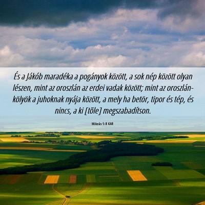 Picture 06 - Mikeás 5:8 KAR - És a Jákób maradéka a pogányok között, a - Bible Verse Picture